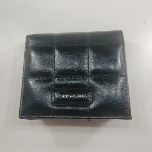 Poppy Grey Black Quilted Wallet